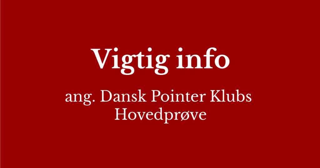 Vigtig info ang. årets hovedprøve